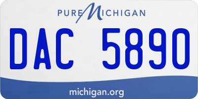 MI license plate DAC5890