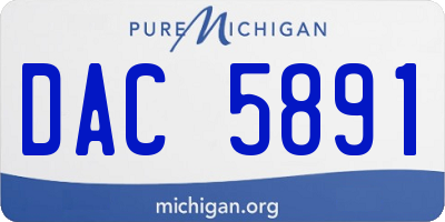 MI license plate DAC5891