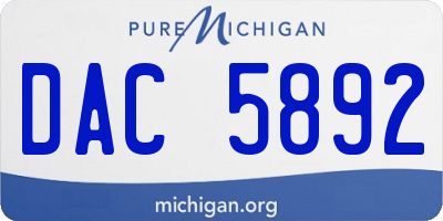MI license plate DAC5892
