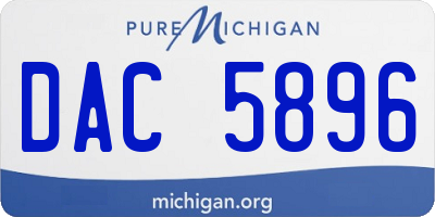 MI license plate DAC5896