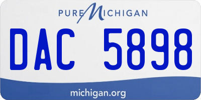 MI license plate DAC5898