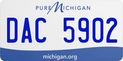 MI license plate DAC5902