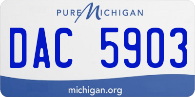 MI license plate DAC5903