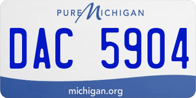 MI license plate DAC5904