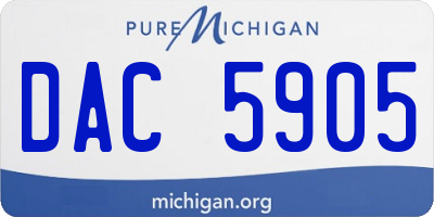 MI license plate DAC5905