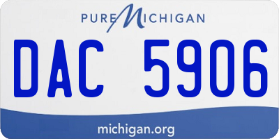 MI license plate DAC5906