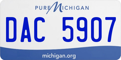 MI license plate DAC5907