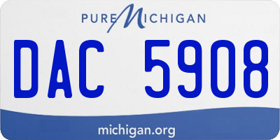 MI license plate DAC5908
