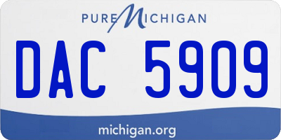 MI license plate DAC5909