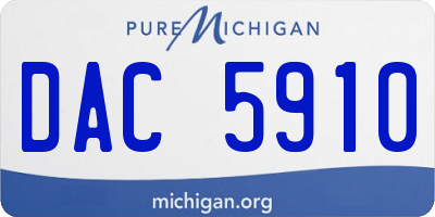 MI license plate DAC5910