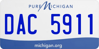 MI license plate DAC5911