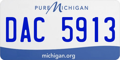 MI license plate DAC5913
