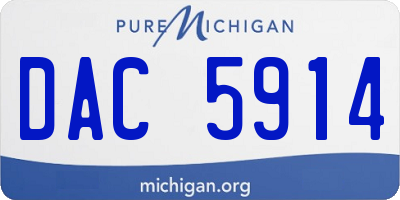 MI license plate DAC5914