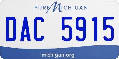MI license plate DAC5915