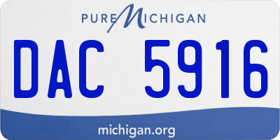 MI license plate DAC5916