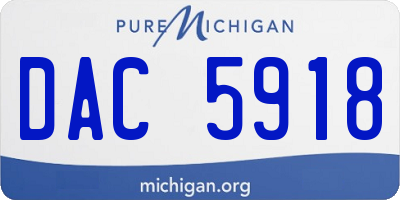 MI license plate DAC5918