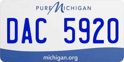 MI license plate DAC5920