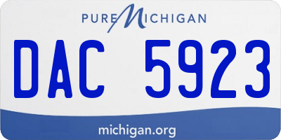 MI license plate DAC5923