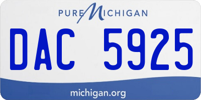 MI license plate DAC5925