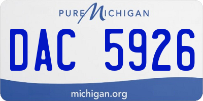 MI license plate DAC5926