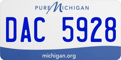MI license plate DAC5928