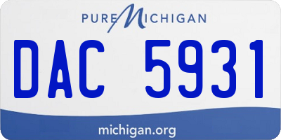 MI license plate DAC5931