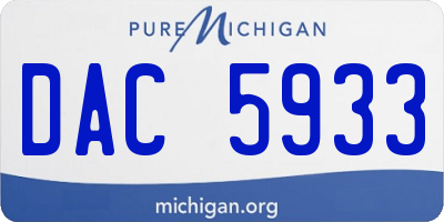 MI license plate DAC5933
