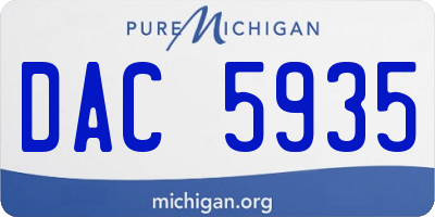 MI license plate DAC5935