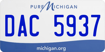 MI license plate DAC5937