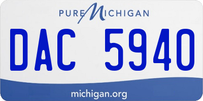MI license plate DAC5940