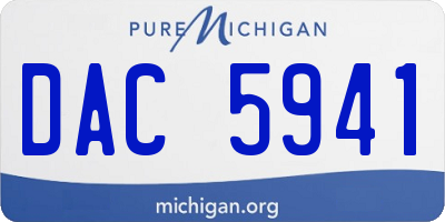 MI license plate DAC5941
