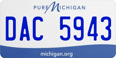 MI license plate DAC5943