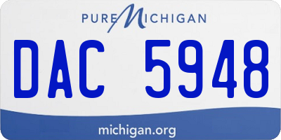 MI license plate DAC5948