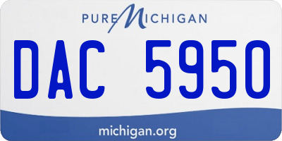 MI license plate DAC5950
