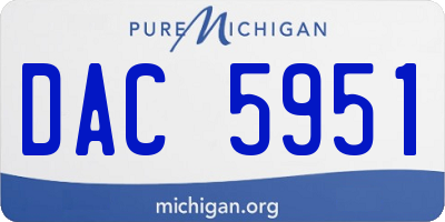 MI license plate DAC5951