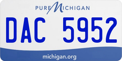 MI license plate DAC5952