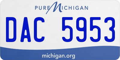 MI license plate DAC5953