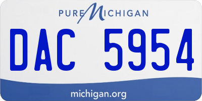 MI license plate DAC5954