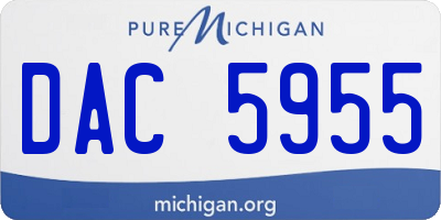 MI license plate DAC5955