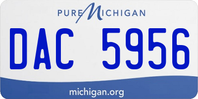 MI license plate DAC5956