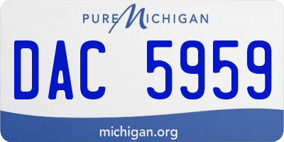 MI license plate DAC5959
