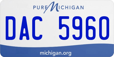 MI license plate DAC5960