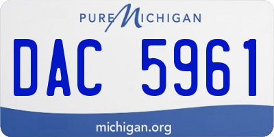 MI license plate DAC5961