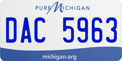 MI license plate DAC5963