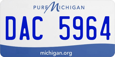 MI license plate DAC5964