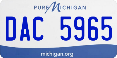 MI license plate DAC5965