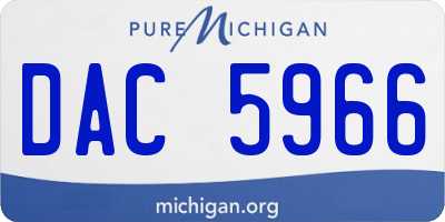 MI license plate DAC5966