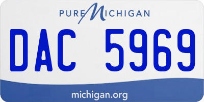 MI license plate DAC5969