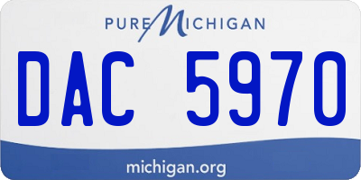 MI license plate DAC5970