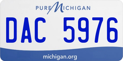 MI license plate DAC5976